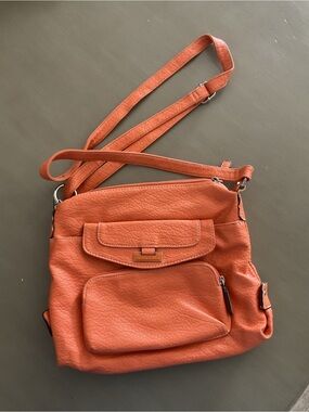 Rosetti Orange Crossbody Bag with Front Flap Pocket